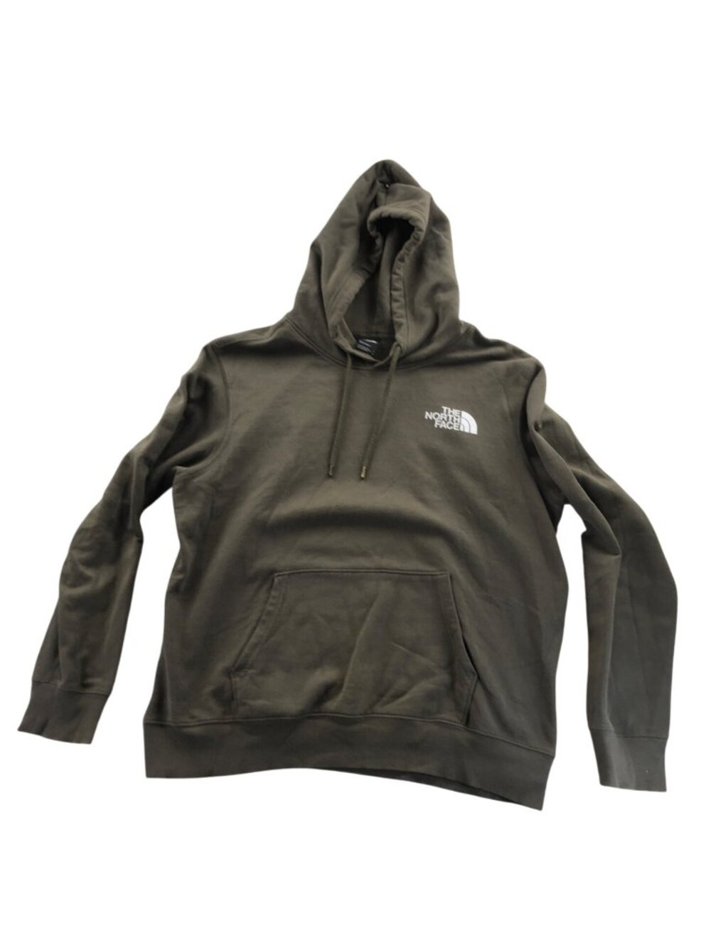 The North Face Mens Hoodie Sweatshirt Large Olive Green Pullover Classic Casual